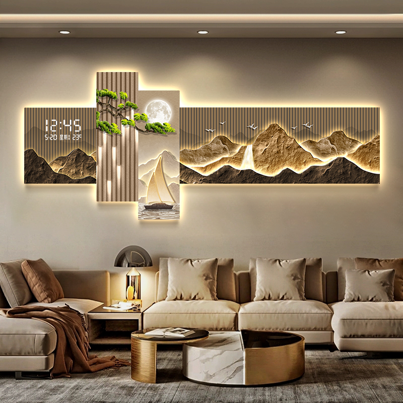 Interior Design Vintage Modern - 거실 침실 벽시계 디지털 럭셔리 빈티지