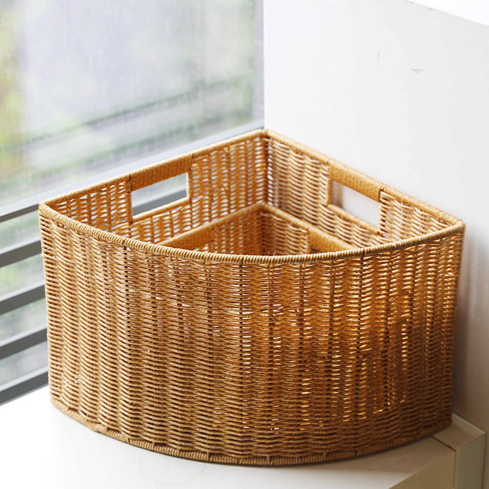 코너 수납 바구니 직조형 정리함 컴팩트 대용량 삼각형  - Woven Basket Set 리뷰 및 가격