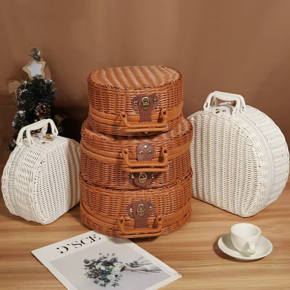창의적인 원형 수납 바구니, 휴대용 선물 포장 상자,  - Woven Basket Set 리뷰 및 가격