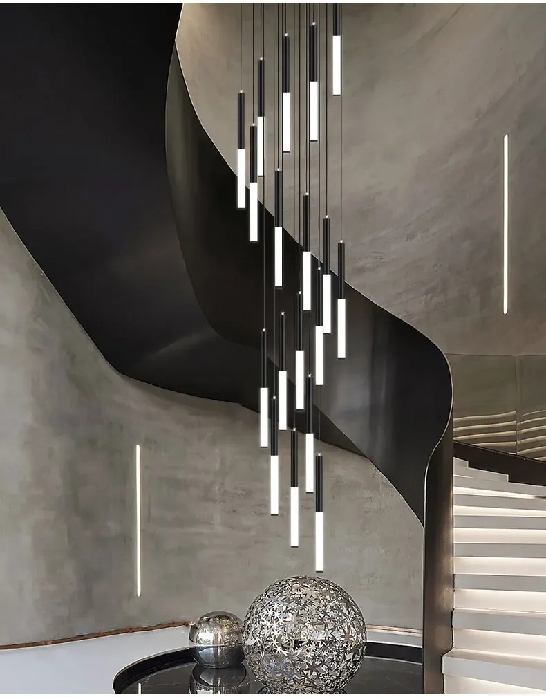 현대 LED 크리 에이 티브 블랙 라운드 튜브 디자인  - Interior Design Youtube 리뷰 및 가격