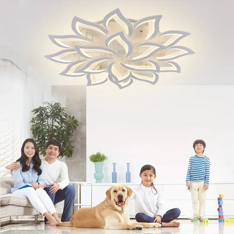 디자이너 LED 꽃잎 샹들리에, 거실 침실 주방 모던  - Interior Design Luxury Living Room 리뷰 및 가격