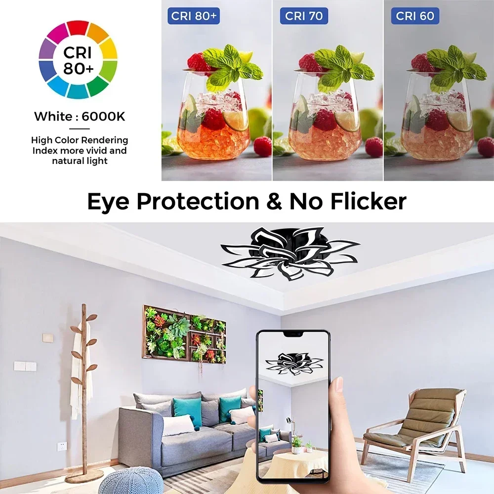 디자이너 LED 꽃잎 샹들리에, 거실 침실 주방 모던  - Interior Design Luxury Living Room 리뷰 및 가격