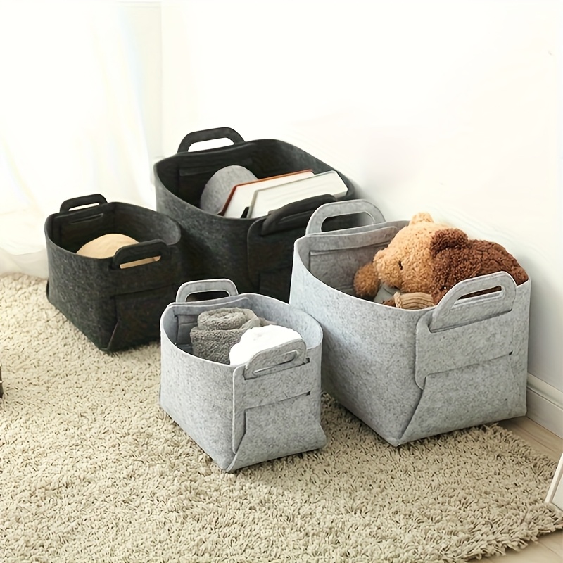 손잡이가 있는 3PCS 펠트 수납함, 다양한 크기 세트 - Woven Basket Set 리뷰 및 가격