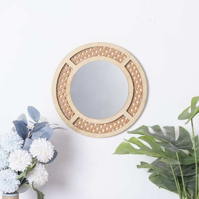 크리 에이 티브 장식 거울 수제 모조 등나무 짠 펜던트 - Rattan Mirror Round 리뷰 및 가격