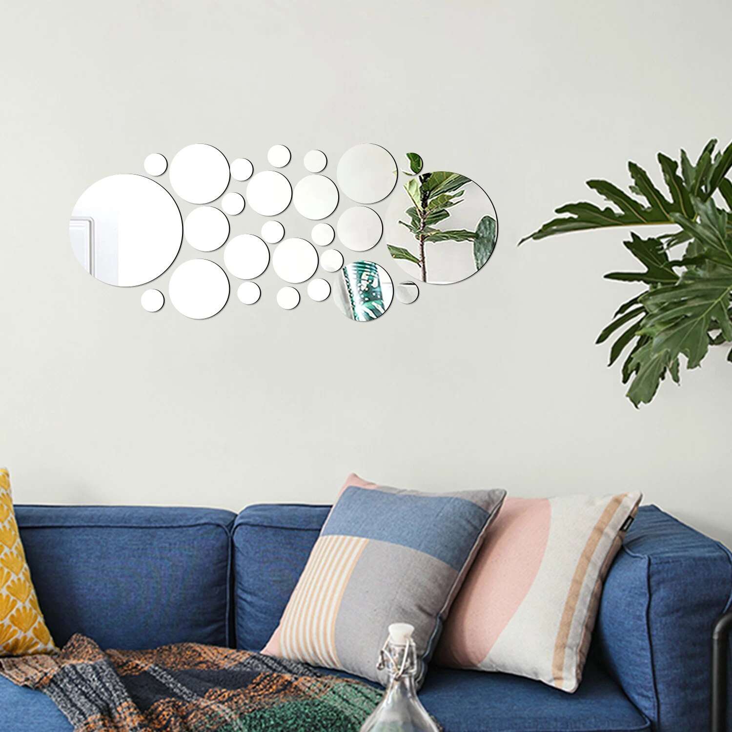 26PCS 기하학적 원형 크리스탈 거울 벽 스티커 DI - Rattan Mirror Round 리뷰 및 가격