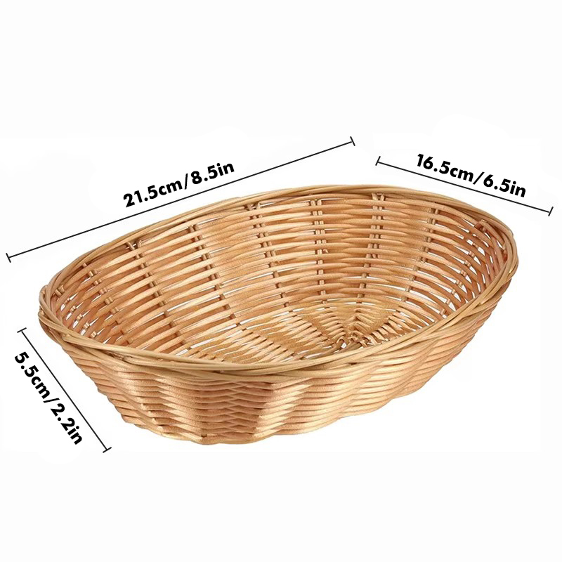 위커 빵 바구니, 손으로 짠 타원형 플라스틱 바구니,  - Woven Basket Set 리뷰 및 가격