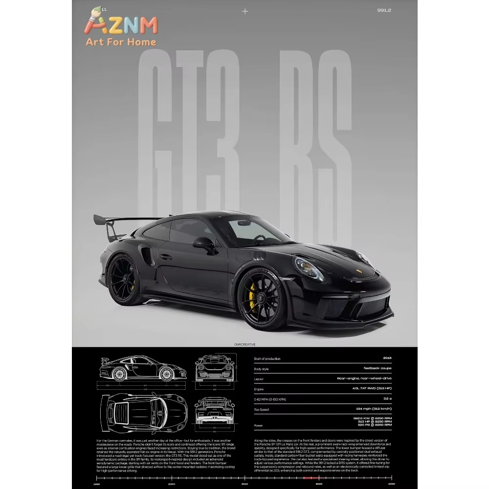 1pc 미니멀리스트 911 GT3-RS 718 GT4  - Interior Design Apartment 리뷰 및 가격