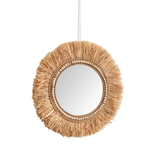 욕실용 라탄 장식 거울 수제 화장대 거울 레트로 홈스테 - Rattan Mirror Round 리뷰 및 가격