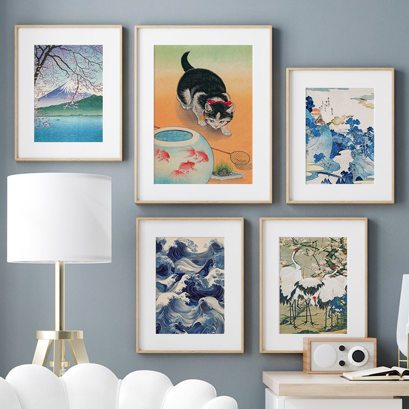 일본 가츠시카 호쿠사이 캔버스 회화 벽 예술 포스터 프 - Interior Design Apartment 리뷰 및 가격