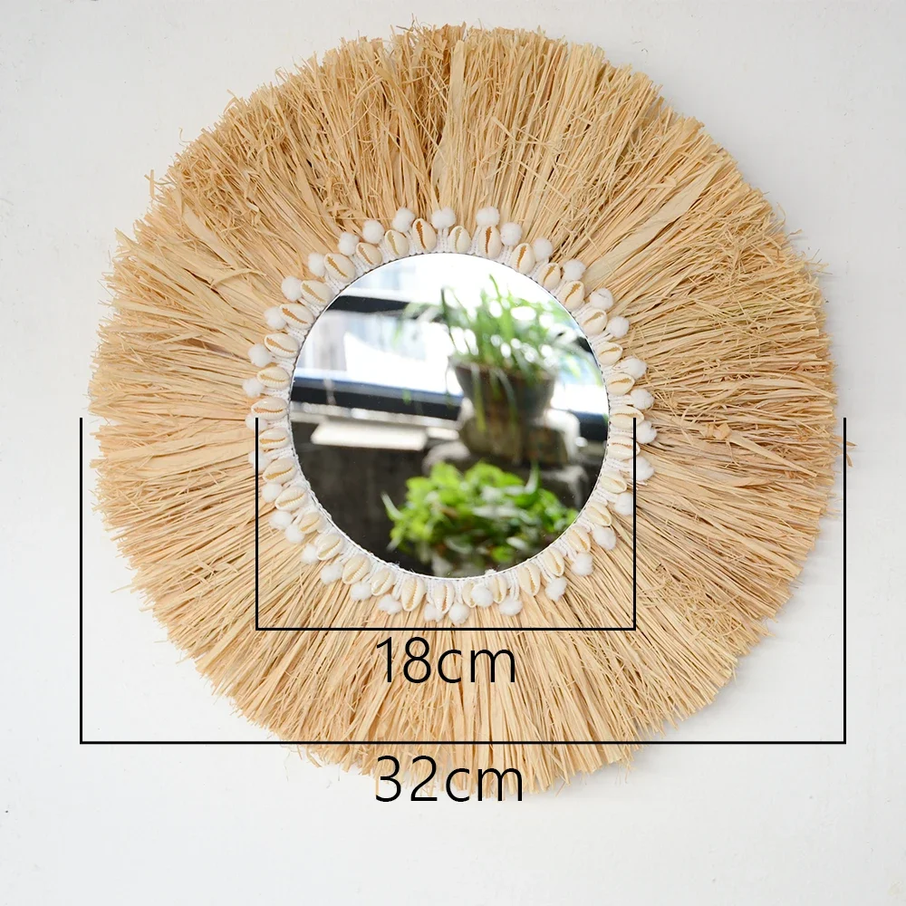 보호 가정 가구 숲 라피아 장식 벽 거울, 라피아 우븐 - Rattan Mirror Round 리뷰 및 가격
