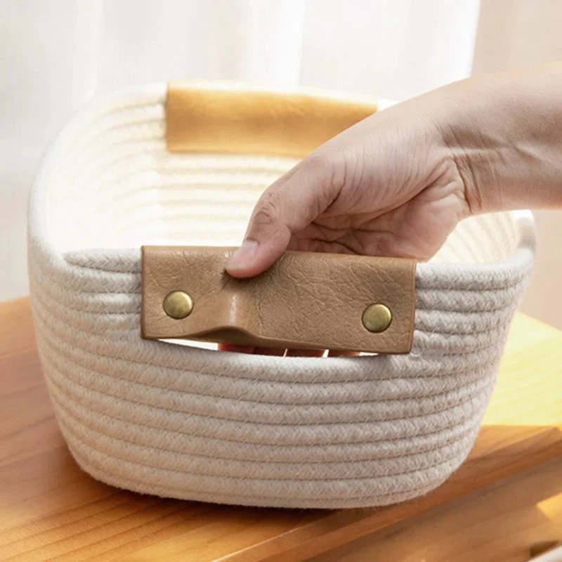 짠 면로프 책상 수납 바구니 접이식 열쇠 보관함 가정용 - Woven Basket Set 리뷰 및 가격
